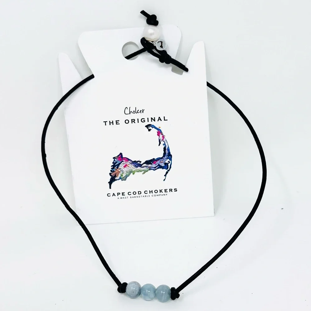 Cape Cod Chokers Beaded Choker Necklace Black Cord Beachy Y2K NWT Handmade - Picture 9 of 9